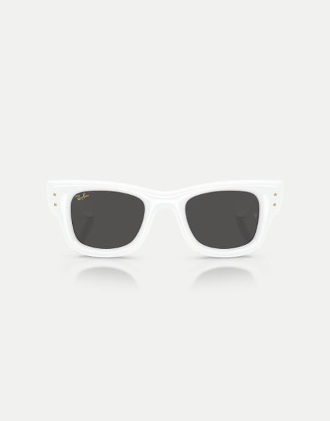 Gafas de sol blancas cuadradas gruesas con lentes negras Wayfarer Puffer de Ray-Ban - view 1