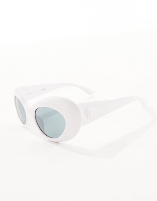 Gafas de sol blancas redondas biseladas de Versace ASOS