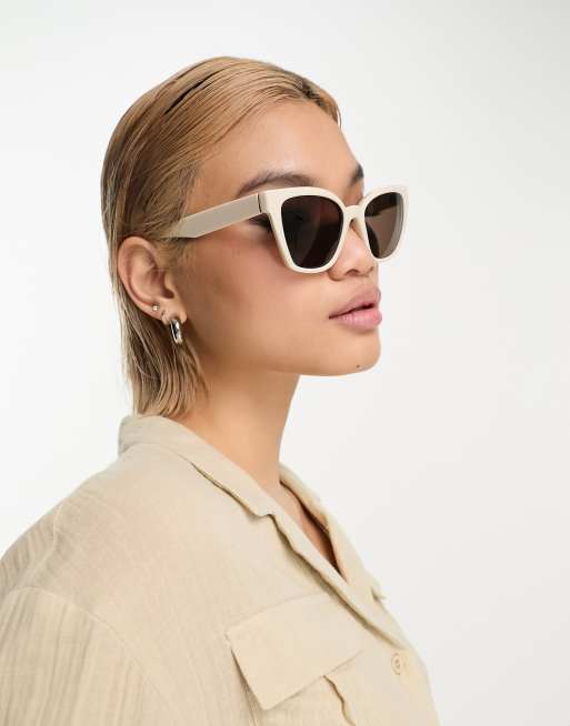 Gafas de sol blanco hueso extragrande con lentes marrones de & Other Stories