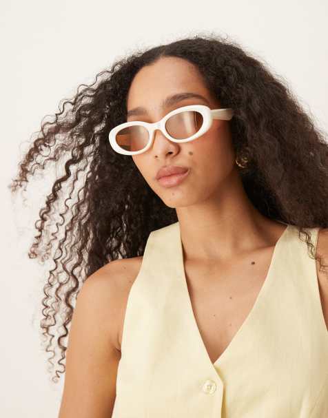 Gafas de sol blanco lechoso con montura ovalada de ASOS DESIGN - view 1
