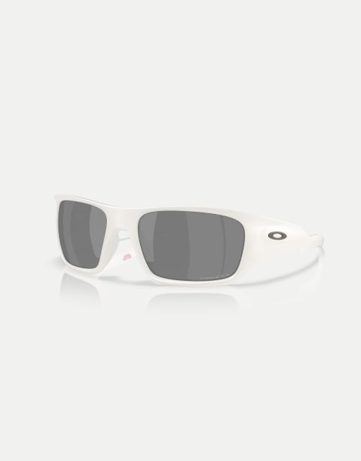 Gafas de sol blanco vapor mate con montura rectangular y lentes grises efecto espejo Masseter de Oakley