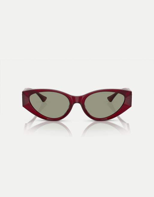 Gafas de sol burdeos de estilo ojos de gato con lentes verdes VE4454 de Versace, 3 de 4