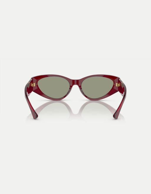 Gafas de sol burdeos de estilo ojos de gato con lentes verdes VE4454 de Versace, 4 de 4