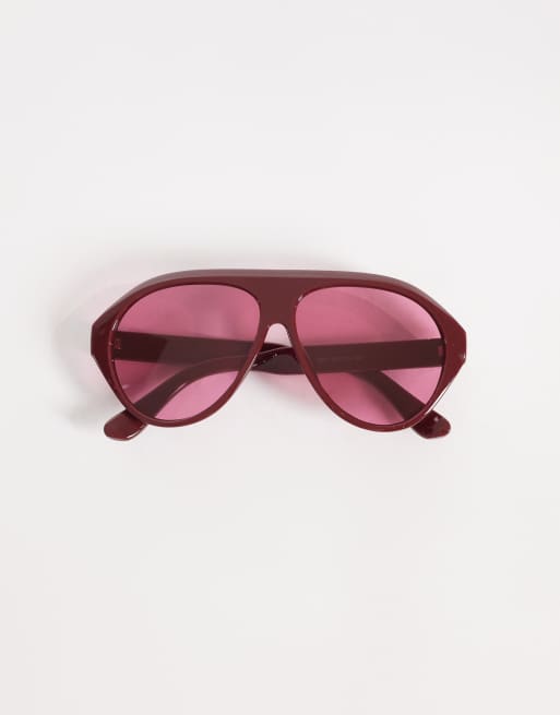 Gafas de sol burdeos estilo aviador exclusivas de Kaiia, 3 de 3