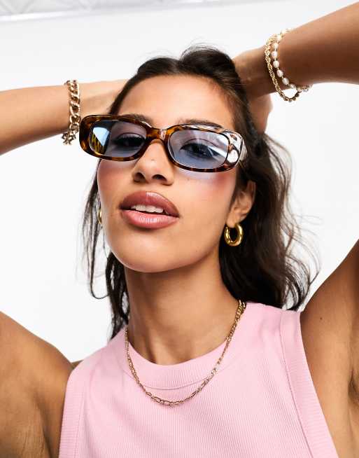 Gafas de sol carey con montura rectangular gruesa de SVNX