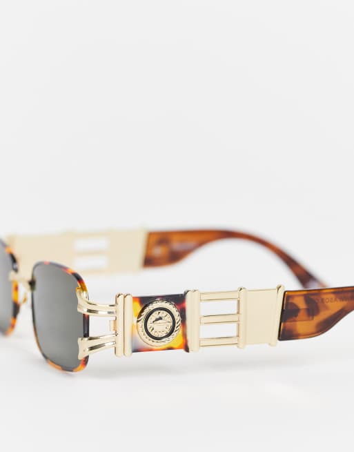 Gafas de sol carey rectangulares unisex de Reclaimed Vintage Inspired, 2 de 4