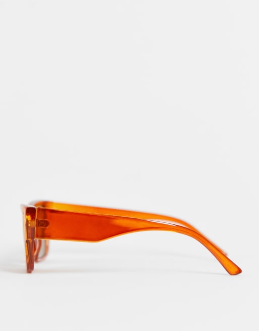 Gafas de sol color caramelo con montura gruesa cuadrada de Vero Moda, 3 de 4