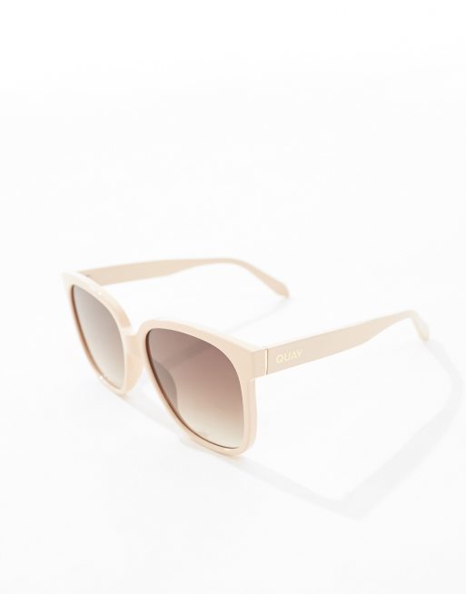Gafas de sol color champán con montura cuadrada Wide Awake de Quay, 2 de 4