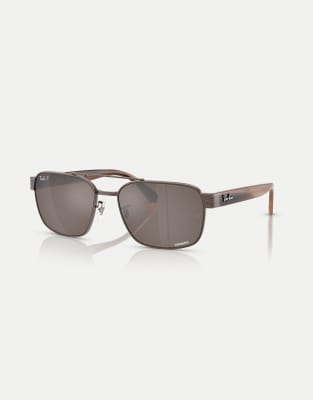 Gafas de sol color cobre cuadradas con lentes marrones polarizadas RB3751CH Chromance de Ray-Ban - view 1