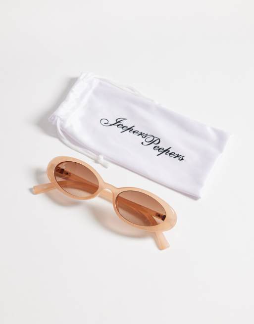 Gafas de sol color crema ovaladas con lentes marrones de Jeepers Peepers , 2 de 3