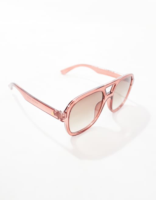 Gafas de sol color melocotón cristalino de estilo aviador Whirlpool de AIRE