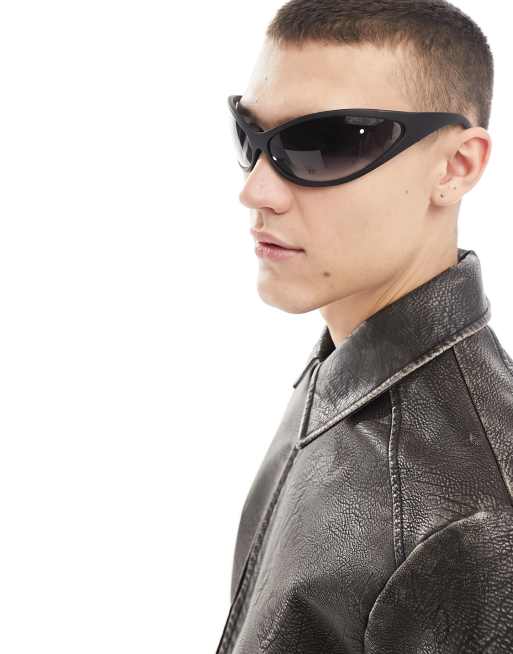 Gafas de sol con diseño envolvente tipo alien estilo años 2000 de ASOS DESIGN