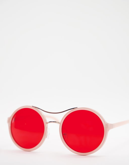 Gafas redondas rojas