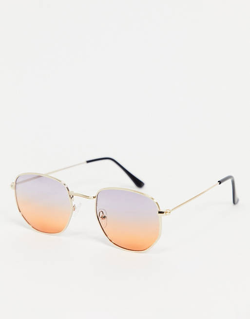Gafas de sol con montura hexagonal y lentes degradadas de South Beach