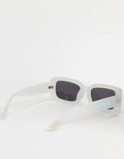 Gafas de sol con montura media cuadrada y acabado perlado de material reciclado de ASOS DESIGN, 2 de 4