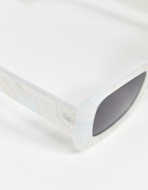 Gafas de sol con montura media cuadrada y acabado perlado de material reciclado de ASOS DESIGN, 3 de 4