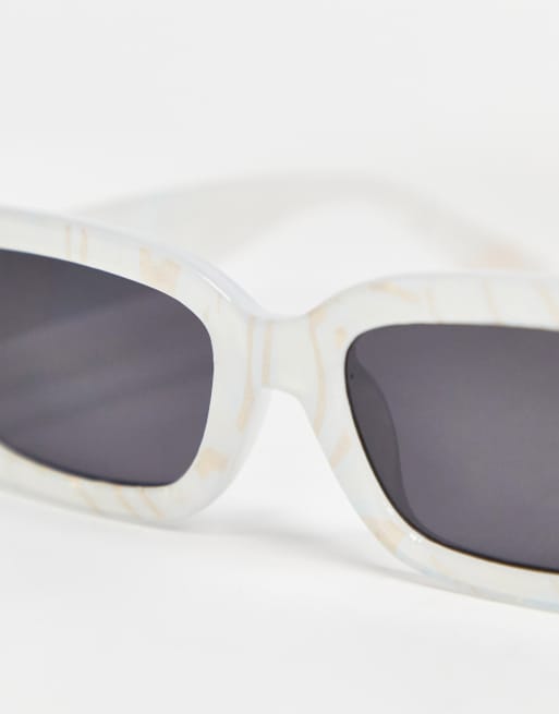Gafas de sol con montura media cuadrada y acabado perlado de material reciclado de ASOS DESIGN, 4 de 4