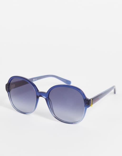 Gafas de sol con montura redonda en azul de Tommy Hilfiger