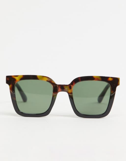 Gafas de sol cuadradas con montura ASOS DESIGN con bloqueo de torta - MARRON, 3 de 4
