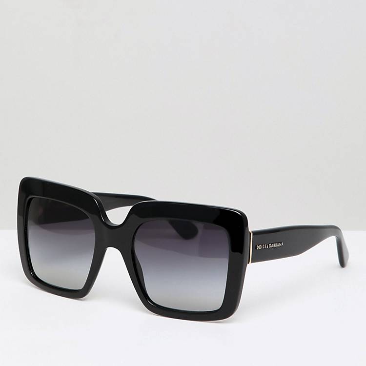 Accesorios Gafas de sol Gafas cuadradas Dolce & Gabbana Gafas cuadradas negro-color plata estampado tem\u00e1tico 