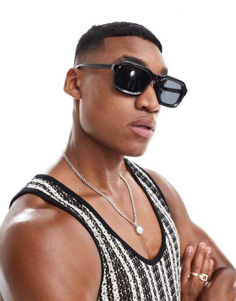 Gafas de sol cuadradas en negro de ASOS DESIGN - view 1