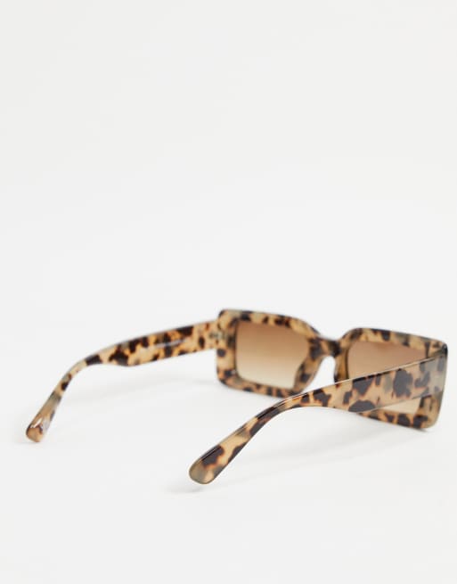 Gafas de sol de carey claro con montura cuadrada mediana biselada de material reciclado de ASOS DESIGN, 2 de 4