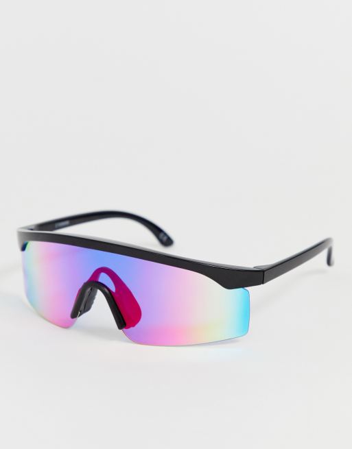 Gafas de sol de estilo aviador con lentes de colores de ASOS DESIGN
