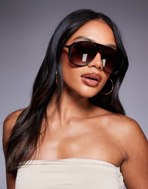 Gafas de sol de estilo aviador y efecto carey Chart Topper de Quay - view 1