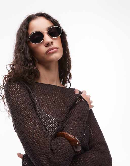 Gafas de sol doradas con montura de metal de Mango