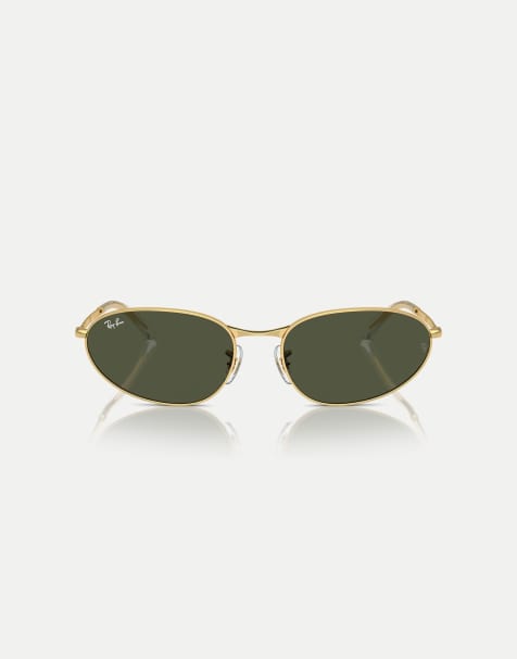 Gafas de sol doradas con montura irregular y lentes verdes RB3734 de Ray-Ban - view 1