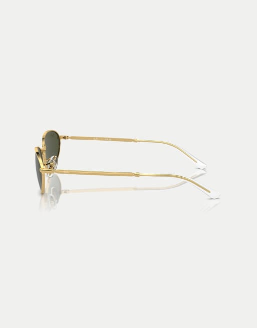 Gafas de sol doradas con montura irregular y lentes verdes RB3734 de Ray-Ban, 4 de 4