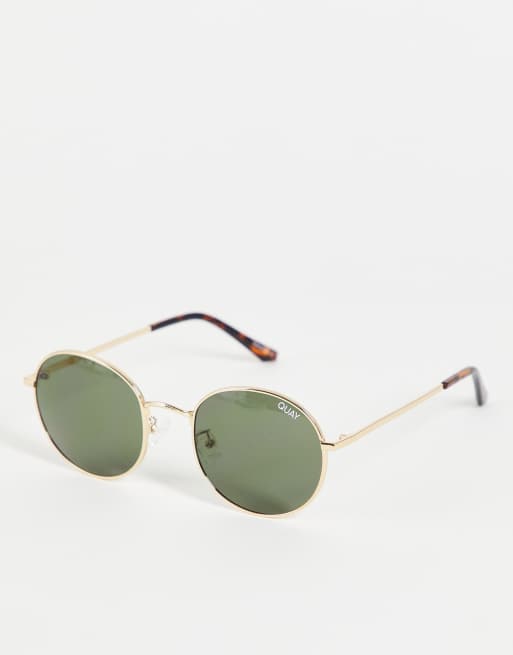 Gafas de sol doradas con montura redonda de Quay