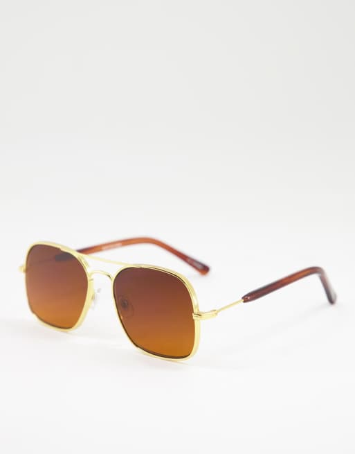 Gafas de sol doradas de estilo aviador con lentes marrones Born to Lose de Spitfire