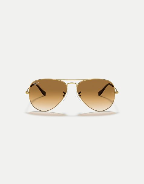 Gafas de sol doradas de estilo aviador con lentes marrones degradadas de Ray-Ban - view 1