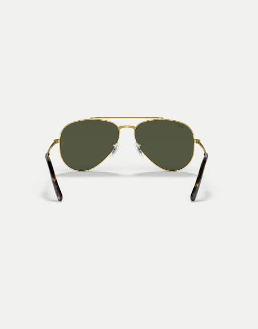 Gafas de sol doradas de estilo aviador con lentes verdes New Aviator de Ray-Ban, 2 de 3