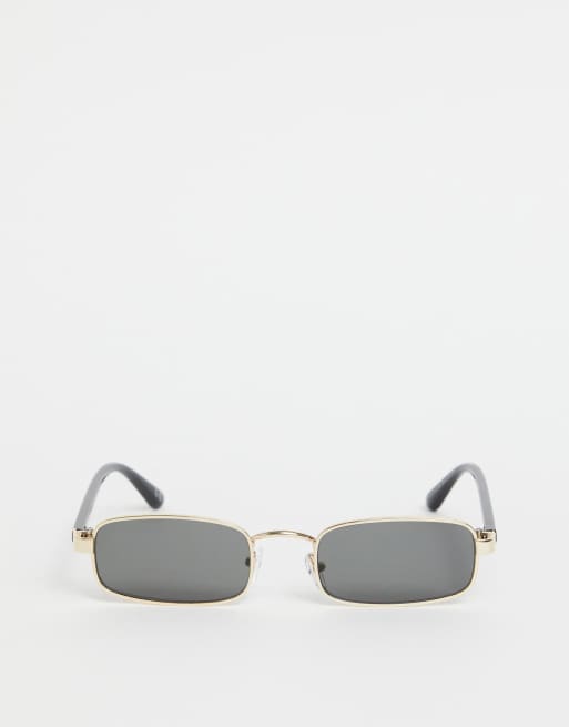 Gafas de sol doradas estilo años 90 con montura metálica rectangular y pequeña de ASOS DESIGN, 3 de 4
