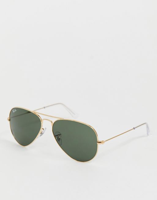 Ray-Ban Gafas de sol de aviador de metal RB3025 para hombre, (Arista)