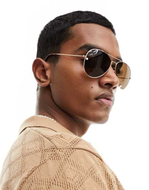 Gafas de sol doradas estilo aviador de New Look - view 1
