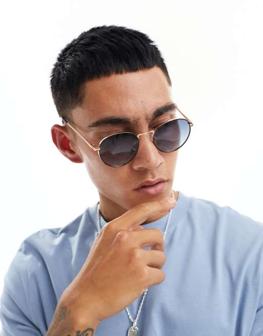 Gafas de sol doradas redondas de Jack & Jones, 3 de 4