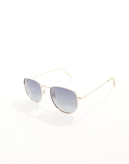 Gafas de sol doradas redondas de metal con lentes polarizadas de ASOS DESIGN, 2 de 4