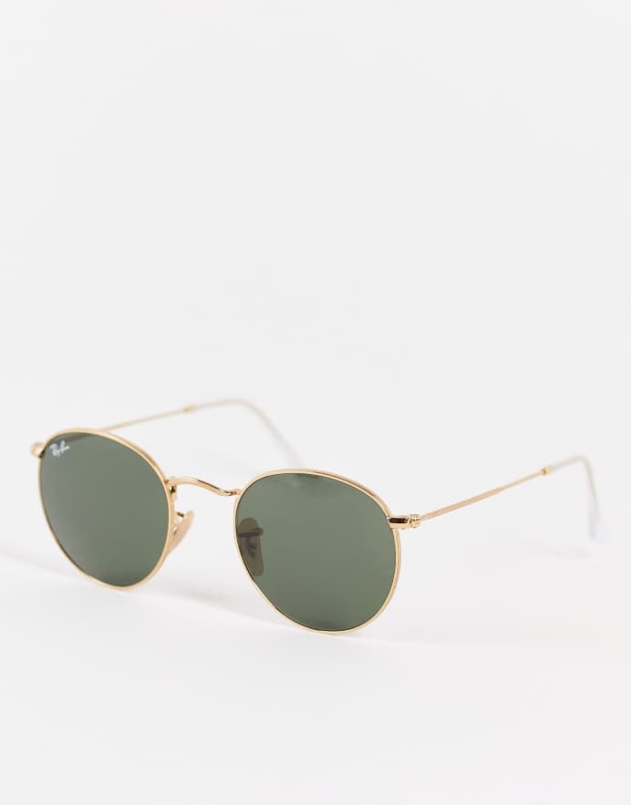 Ray-Ban Gafas de sol doradas redondas de