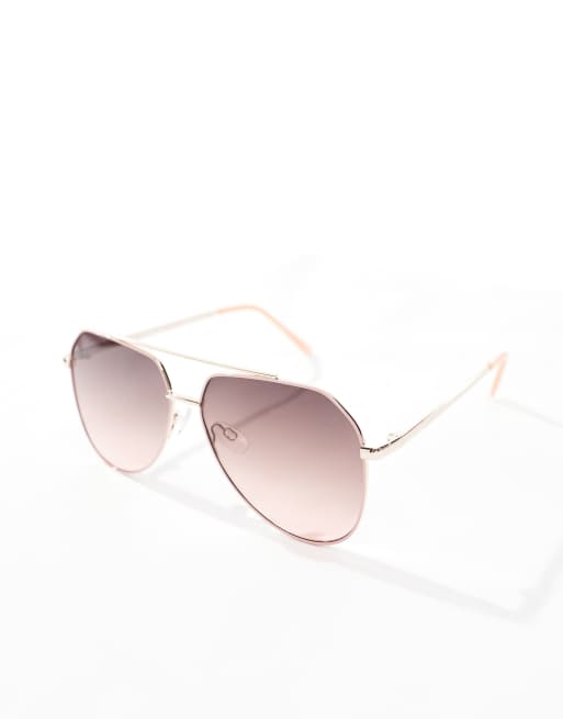 Gafas de sol doradas y rosas de estilo aviador de metal Aces Up de AJ Morgan , 2 de 3