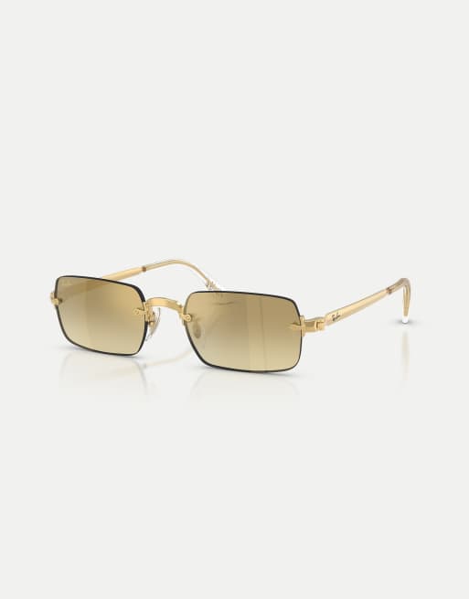 Gafas de sol dorado Arista ovaladas con lentes marrones efecto espejo RB3928 de Ray-Ban