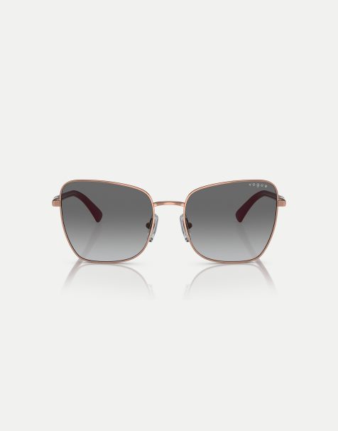 Gafas de sol dorado rosa con montura estilo mariposa y lentes grises de Vogue Eyewear - view 1