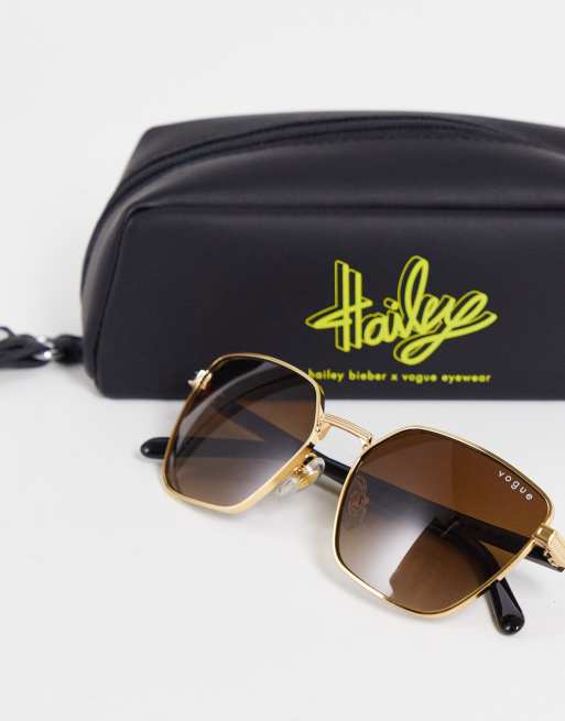 Gafas de sol dorado rosa estilo ojos de gato de metal de Vogue x Hailey Bieber , 4 de 4