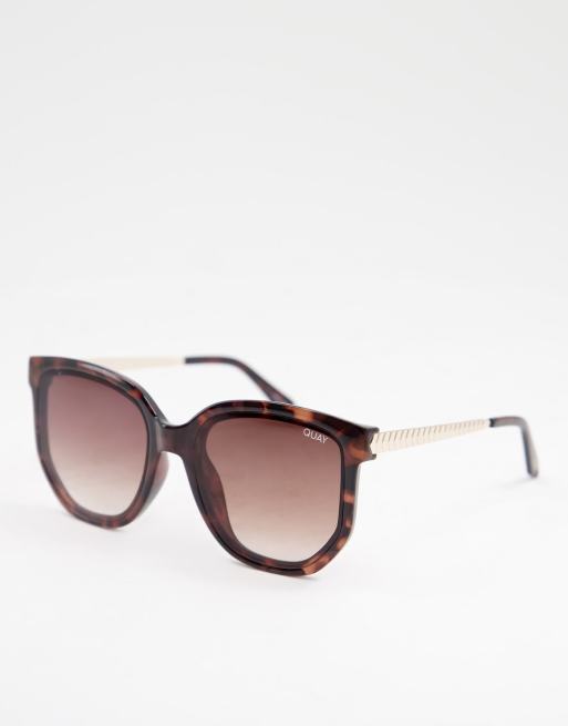 Gafas de sol efecto carey con lentes redondas mujer Coffee Run de Quay | ASOS