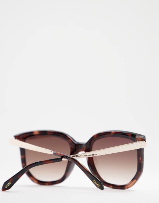 Darse prisa Egomanía nostalgia Gafas de sol efecto carey con lentes redondas para mujer Coffee Run de Quay  | ASOS