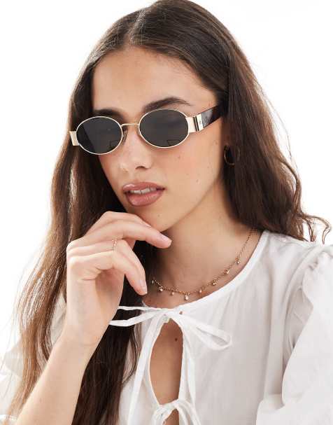 Gafas de sol efecto carey con montura ovalada estrecha de metal Mars II de Aire - view 1