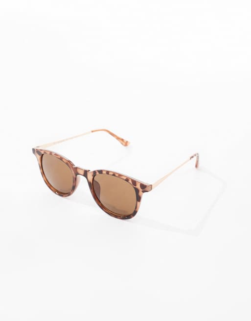 Gafas de sol efecto carey con montura redondeada y lentes marrones In Line de AJ Morgan , 3 de 3