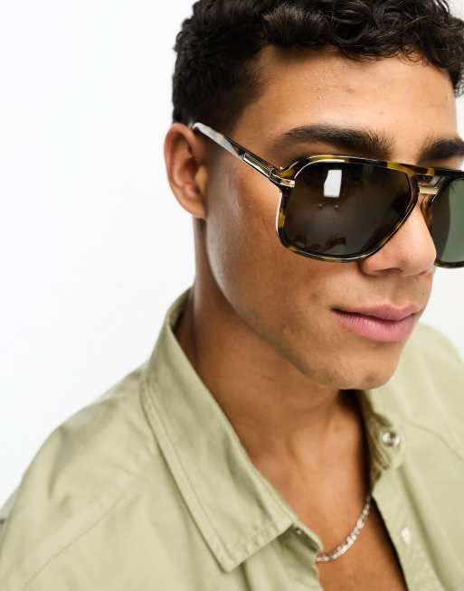 Gafas de sol efecto carey de estilo aviador de los años 70 de SVNX